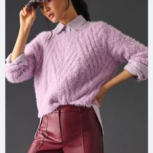 By Anthropologie Eyelash Cable-Knit Sweater